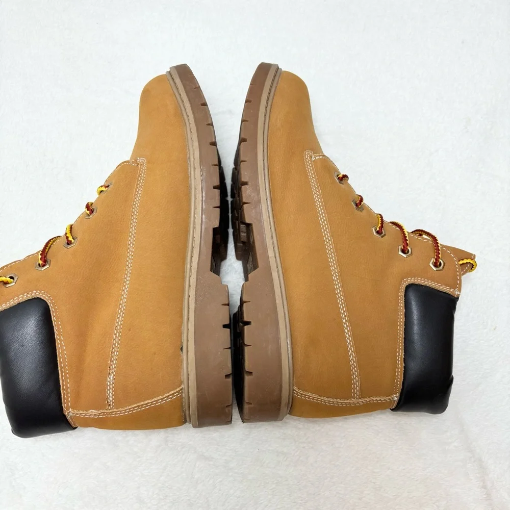 TRAIL GUIDE Waterproof Tan Leather Boots with Black‎ Collar Size 7M